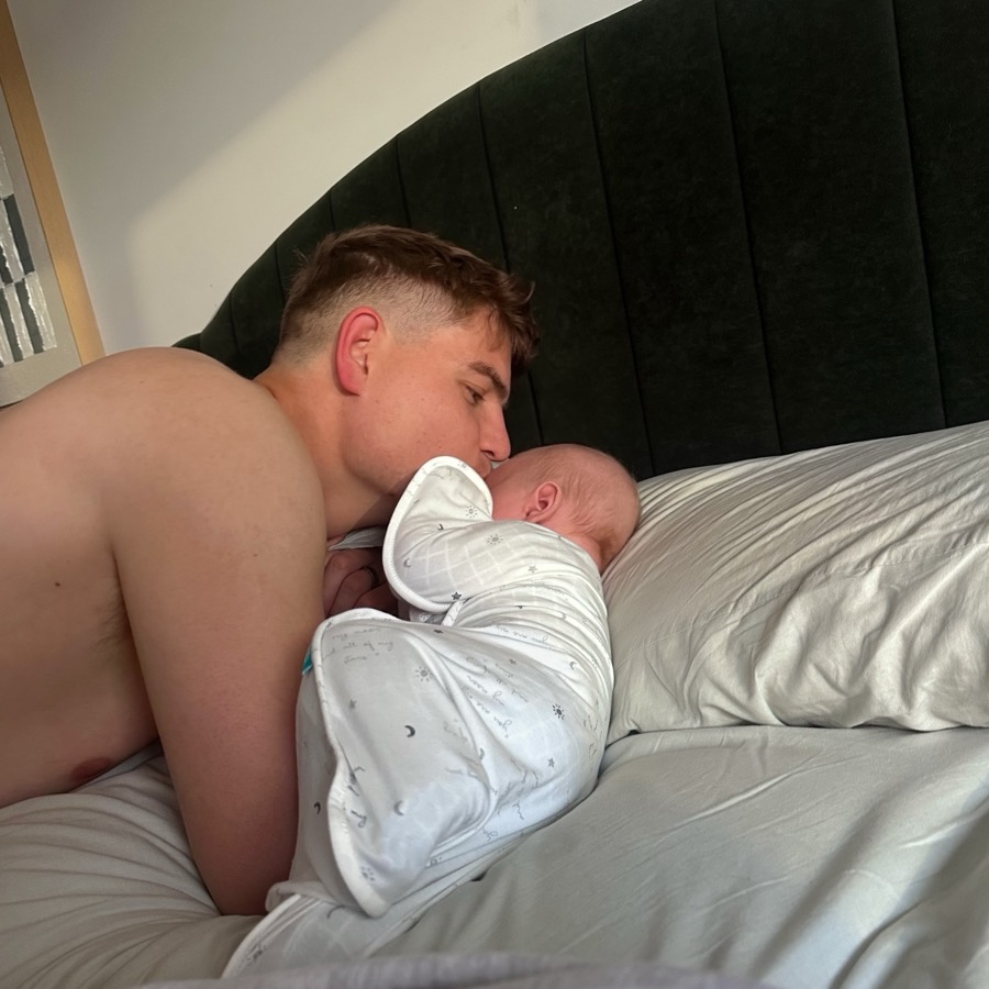 Dad and Hudson napping together