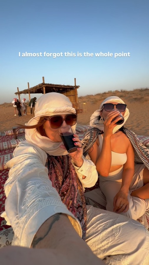 Sunset in the desert on a girls trip