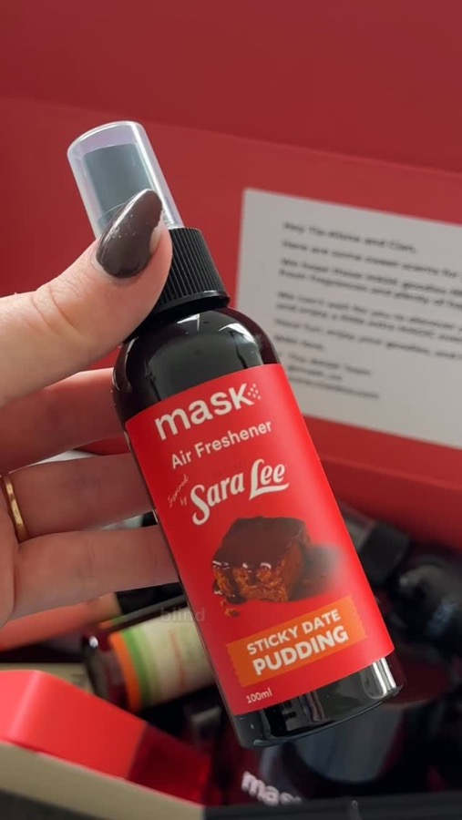 Mask x Sara Lee sticky date air freshener unboxing
