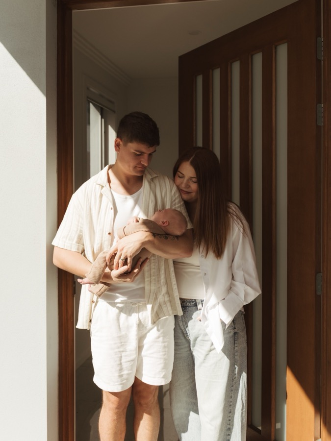 The three of us in the doorway