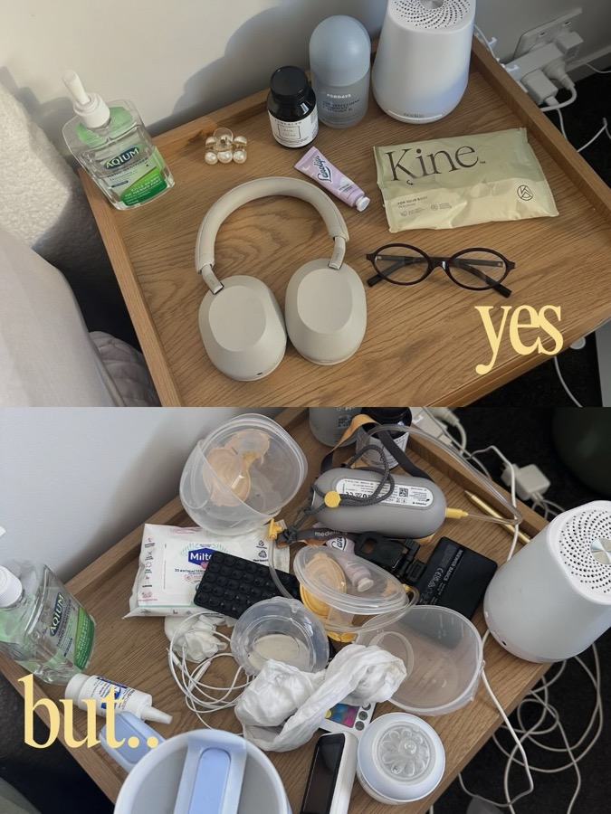 Nightstand expectation versus reality